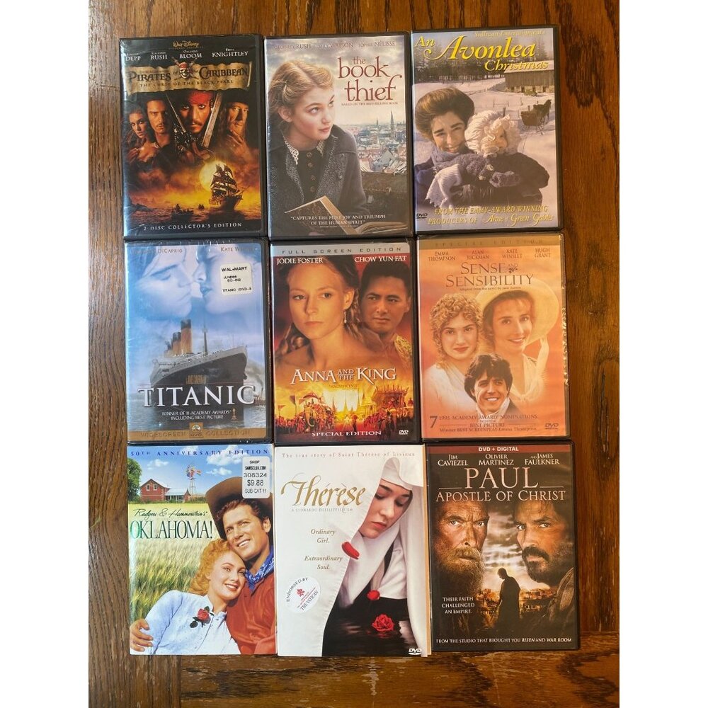Lot Of 9 DVDs Including Titanic Pirates Of The Caribbean Sense And Sensibility B